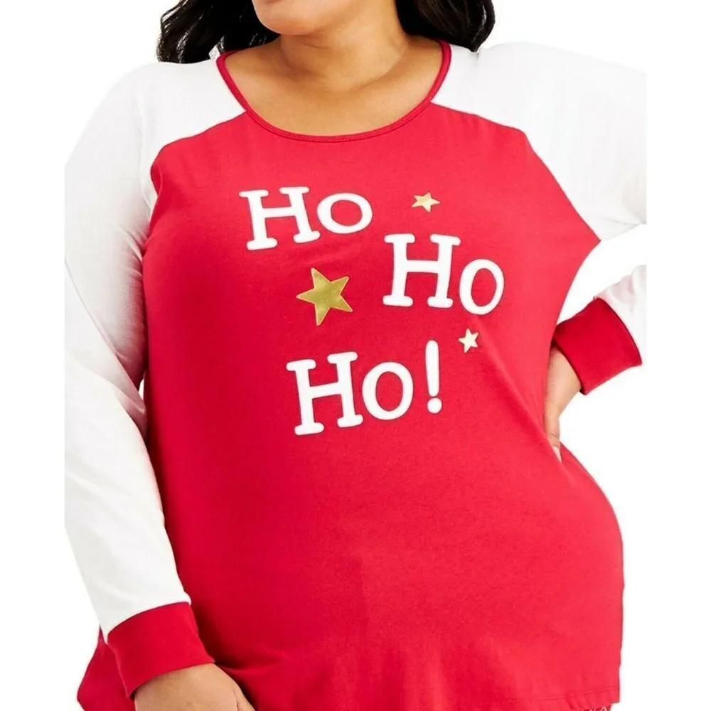 Macys Family‎ PJs Medium Christmas Ho Ho Ho Top 814
